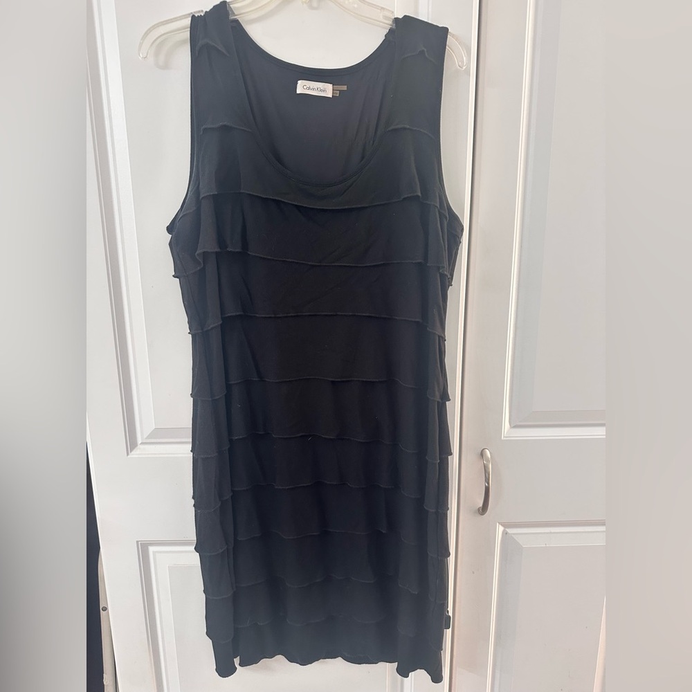 Calvin Klein Black Sleeveless Layered Dress size 14w